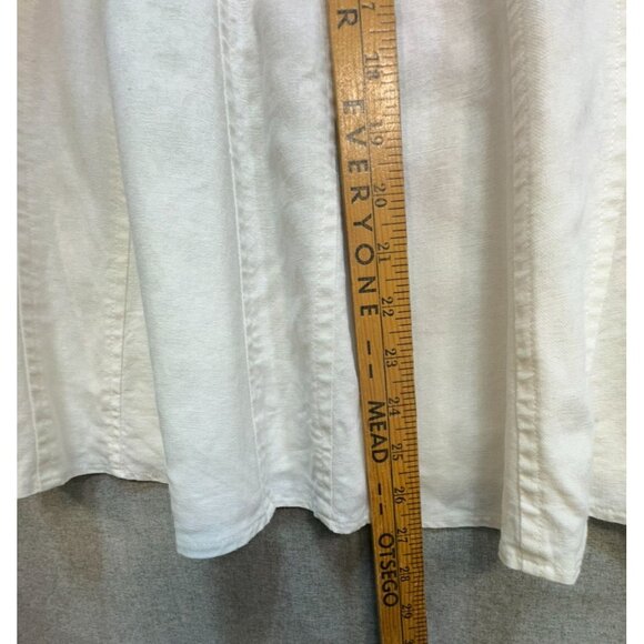Larry Levine Womens Linen Blend A-Line Skirt Size 12 White Coastal Beach - Picture 3 of 8